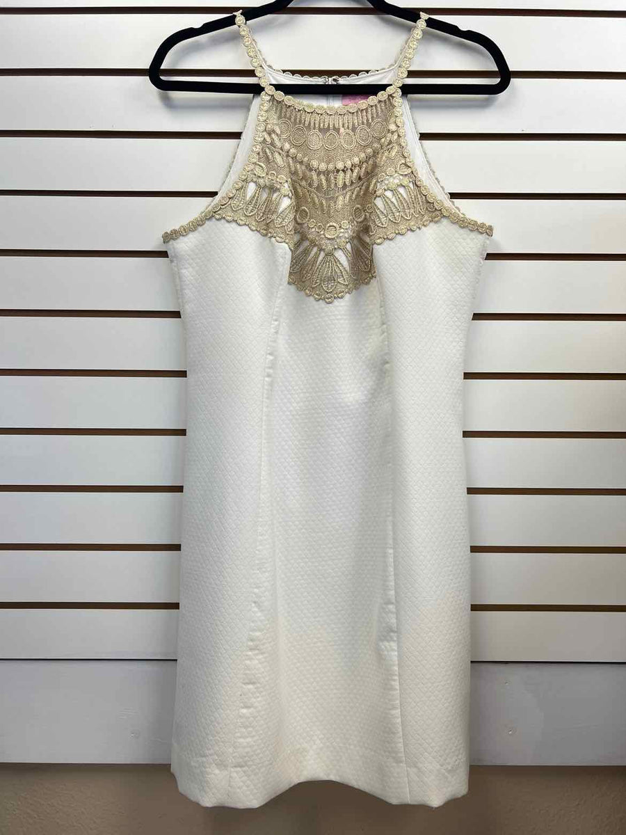 Size 12 Lilly Pulitzer White/Gold Dress – Sweet Seconds