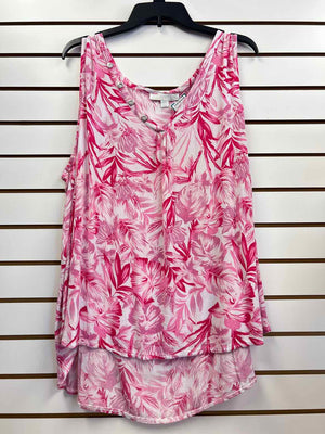 Size 2X Juniper & Lime White & Pink Sleeveless