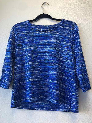 Size S Sweet Seconds Blue Black White Long Sleeve Top