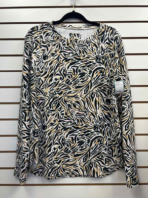 Size M Lilly Pulitzer White/Beige/Black Long Sleeve Top