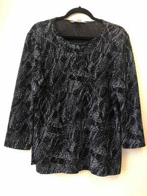 Size L Peter Nygard Black & White Casual Top