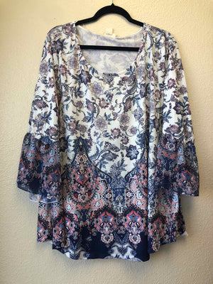 Size 3X Style & Co Multi-Color Casual Top