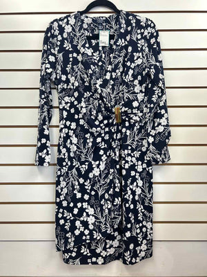 Size 12P Chaps Navy & White Dress
