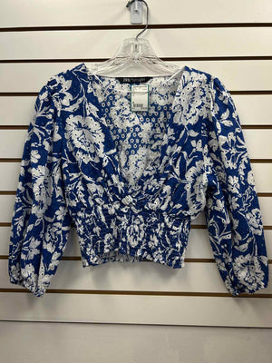 Size M Zara Blue/White Crop Top