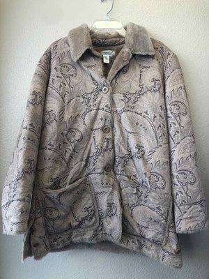 Coldwater Creek Size M Beige Print Coat