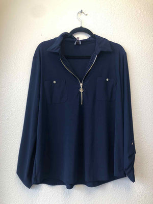 Size XL Anne Klein Navy Knit Top