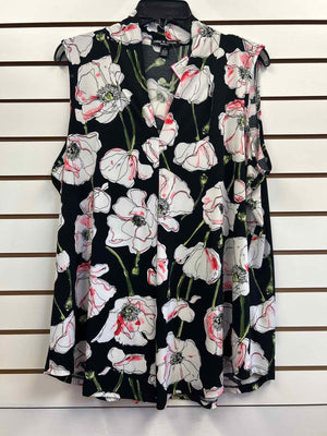 Size 1X Cable & Gauge Black/White Casual Top