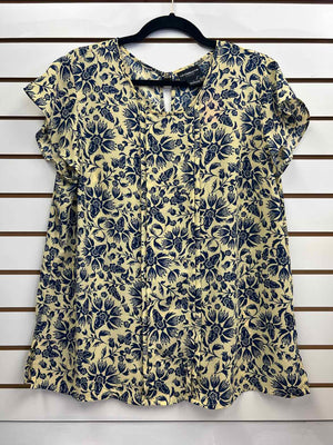 Size L Liz Claiborne Yellow/Blue Sleeveless
