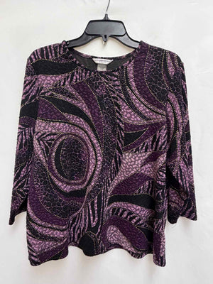 Size PL Alison Daley Purple Print Long Sleeve Top