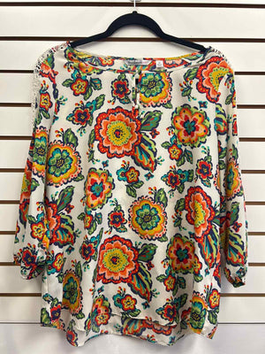 Size M Isaac Mizrahi Multi-Color Long Sleeve Top