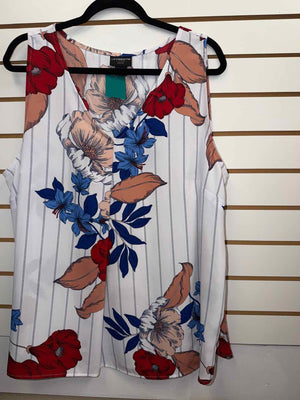 Size XXL Liz Claiborne White Print Sleeveless