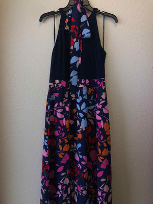 Size 6 Vince Camuto Blue Multi Colored Halter Dress