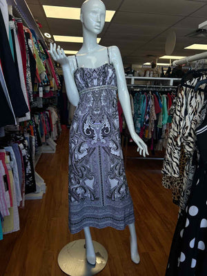 Size M INC White/Black/Purple Long Dress