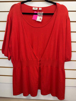 Size 22/24 Cato Orange Shell w/Attached Cardigan