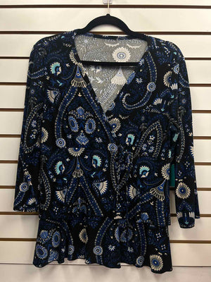 Size PXL Navy Print Casual Top