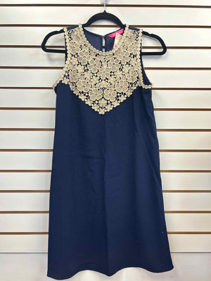 Size 00 Lilly Pulitzer Navy/Gold Sleeveless Dress