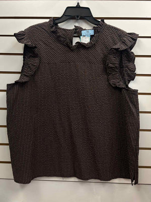 Size XL CeCe Brown Print Casual Top