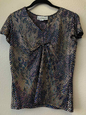 Size S Claudia Richard Black & Tan Dress Top