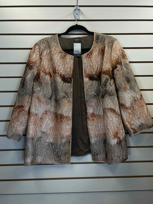 Size L Chico's Beige/Brown Print Jacket
