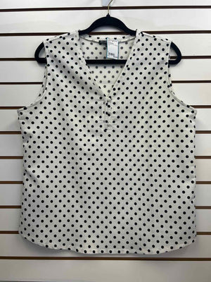 Size L Adrianna Papell White/Black Tank Top
