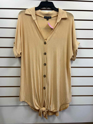 Kim & Cami Yellow Size M Short Sleeve Shirt