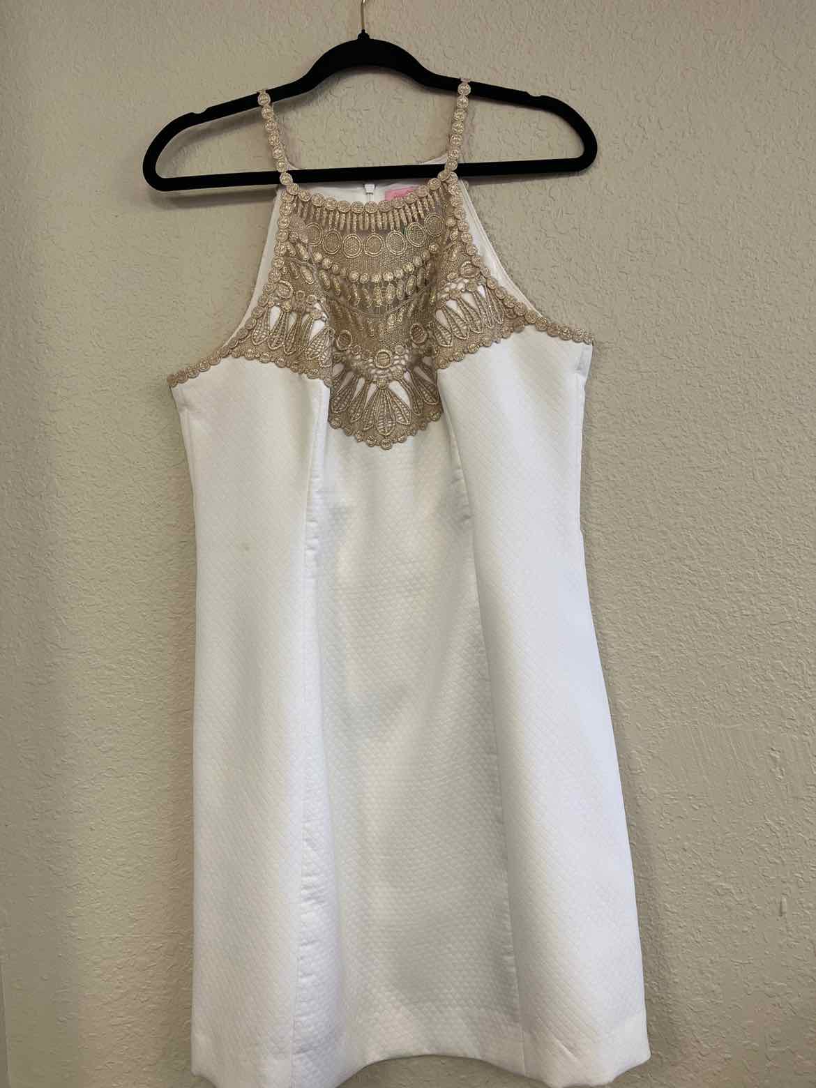 Size 12 Lilly Pulitzer White/Gold Dress Size 12 Lilly Pulitzer White/Gold Dress