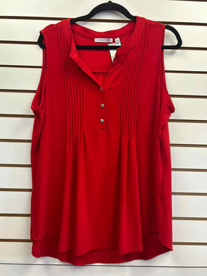 Size 1X Notations Red Sleeveless