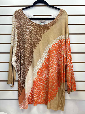 Size XL Chico's Tan/Orange Sweater