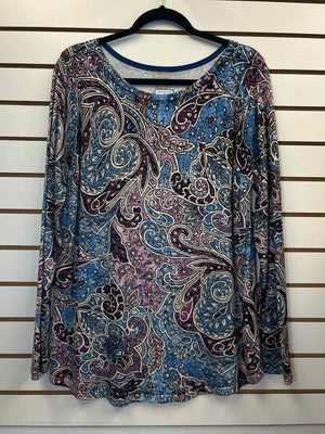 Size L Chico's Multi-Color Long Sleeve Top