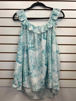 Luukse Blue & White Size 2X Sleeveless
