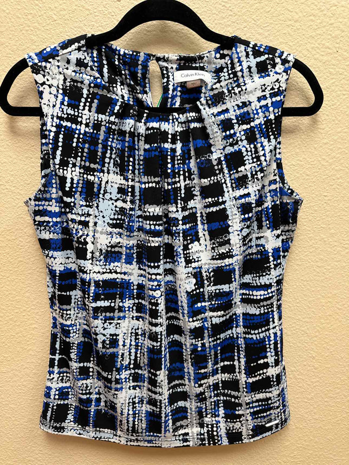 Size S Calvin Klein Blue Print Sleeveless