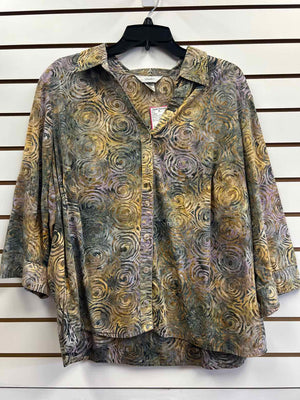 Size 1X CJ Banks Multi-Color Blouse
