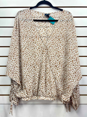 Size S Daytrip White/Tan Sheer Top