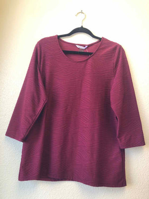 Size L Allison Daley Burgundy Long Sleeve Top