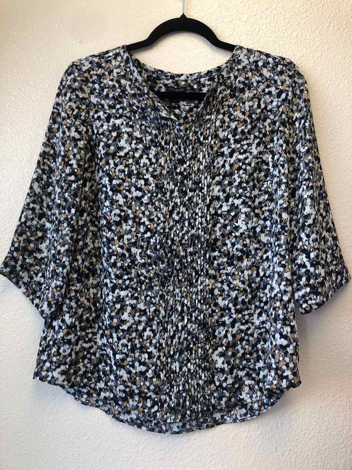 Size S Talbots black tan gray Blouse