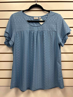 Size XL Kim Rogers Lt Blue Casual Top