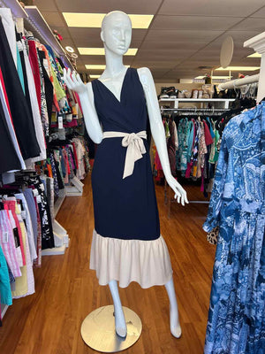 Size 8 DKNY Navy/Ivory Dress
