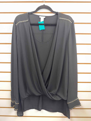 Size XL Cache Black Long Sleeve Top