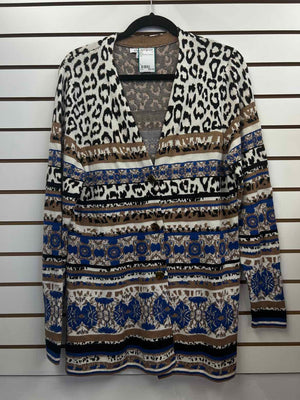 Size L Chico's Black/Blue/Ivory Jacket