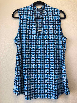 Size XL Jones New York Blue Print Sleeveless