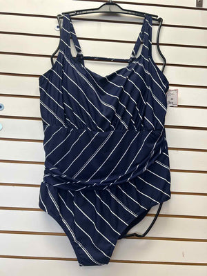 Size 24W Mazu Swim Navy Print Swimsuit