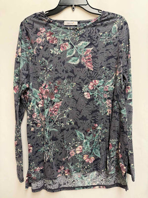 Size L Peruna Gray/Mauve Long Sleeve Top