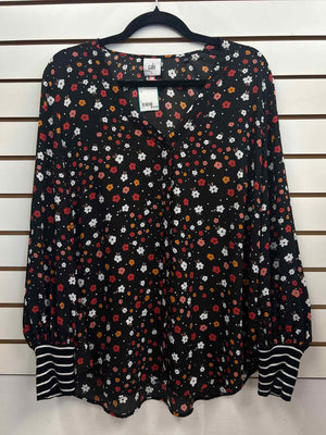Size L Cabi Black Print Long Sleeve Shirt