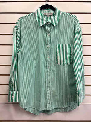 Size M Marled Essentials Green Long Sleeve Shirt