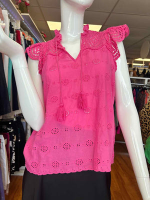 Size S Aqua Pink Casual Top