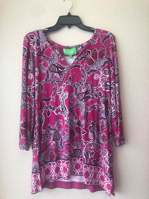 Size L Cappagallo Pink & Black Casual Top