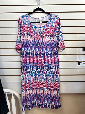 Size L Chico's Blue/White Long Dress