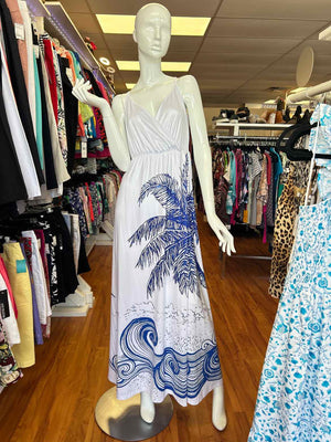Size XXL White/Blue Dress