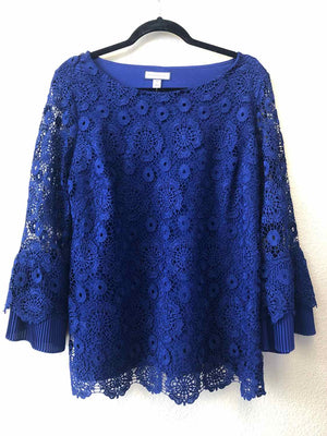 Size M Charter Club Blue Long Sleeve Top