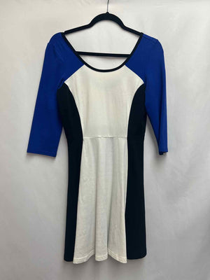 Size S Express Blue Black White Dress